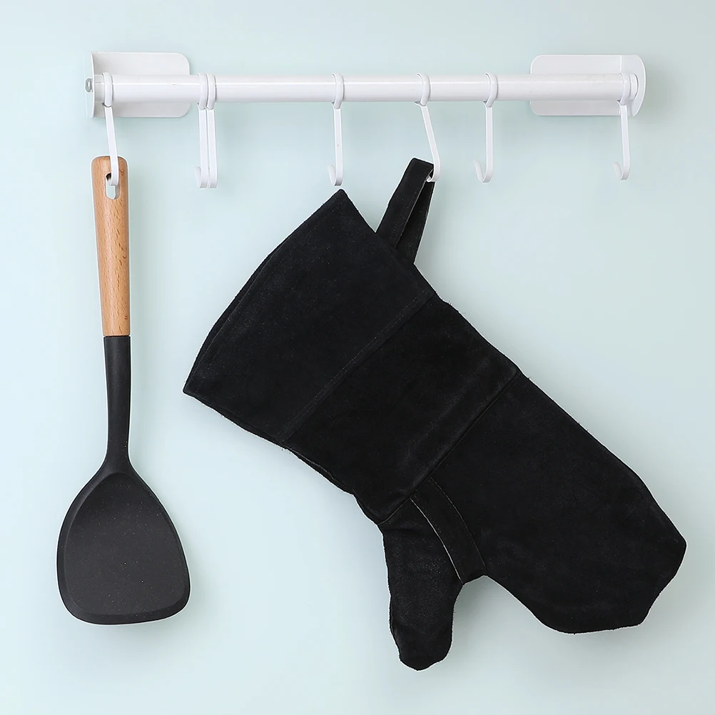 2pcs BBQ Gloves High Temperature Resistant Thick Cotton Work Baking Mittens Non Slip Kitchen Spark Proof