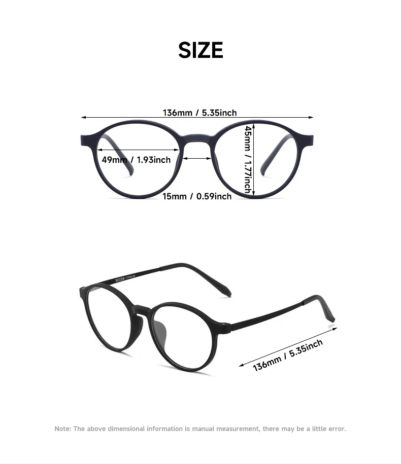 Vintage Runde Lesebrille Männer Frauen Anti-blau Licht Brillen Hohe Qualität TR90 Leser Retro Blockieren Blau Licht Brillen – Detail 6
