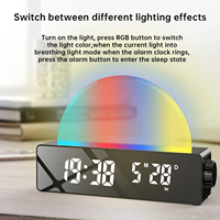 Sunrise Alarm Clock for Bedrooms, Sleep Breathing Night Light, Thermometer, USB Charging, LED Digital Clock, Room Decor, Gift Ki