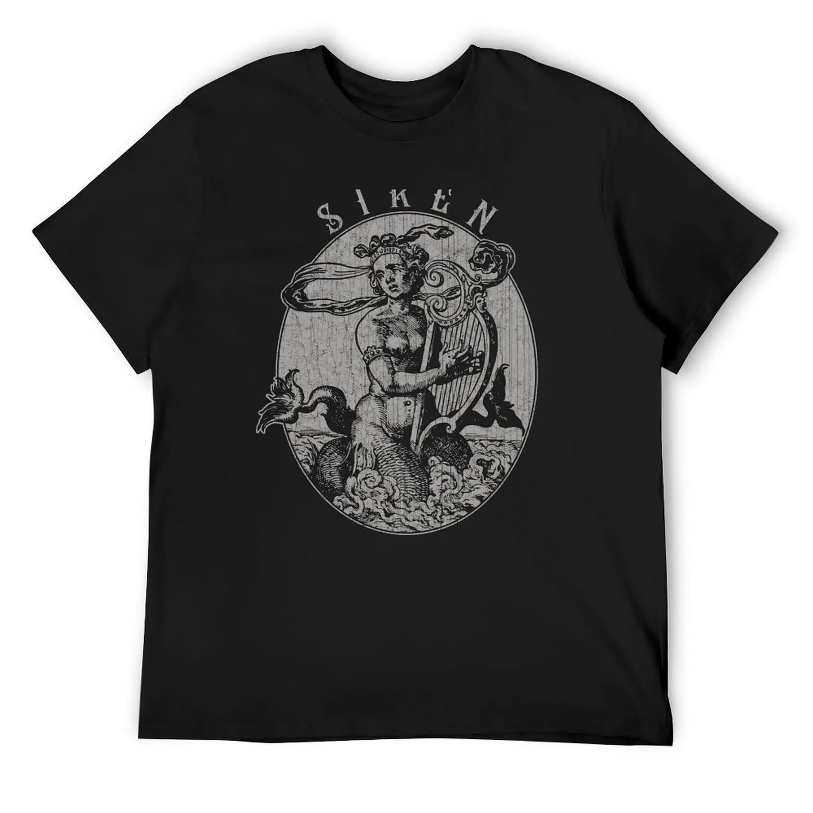 Vintage Mermaid / Siren Engraving, Folklore, Mythical Fantasy Sea Creature T-Shirt shirts graphic tee men tshirt