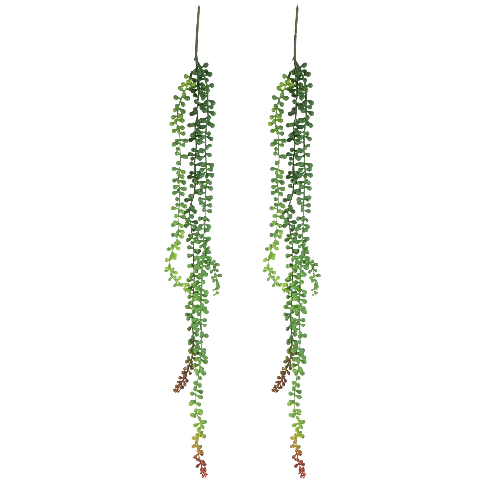 

2pcs Wall Decoration Evergreen String Of Pearls Artificial Hanging Plants Indoor Outdoor Succulent Greenery Decor Faux