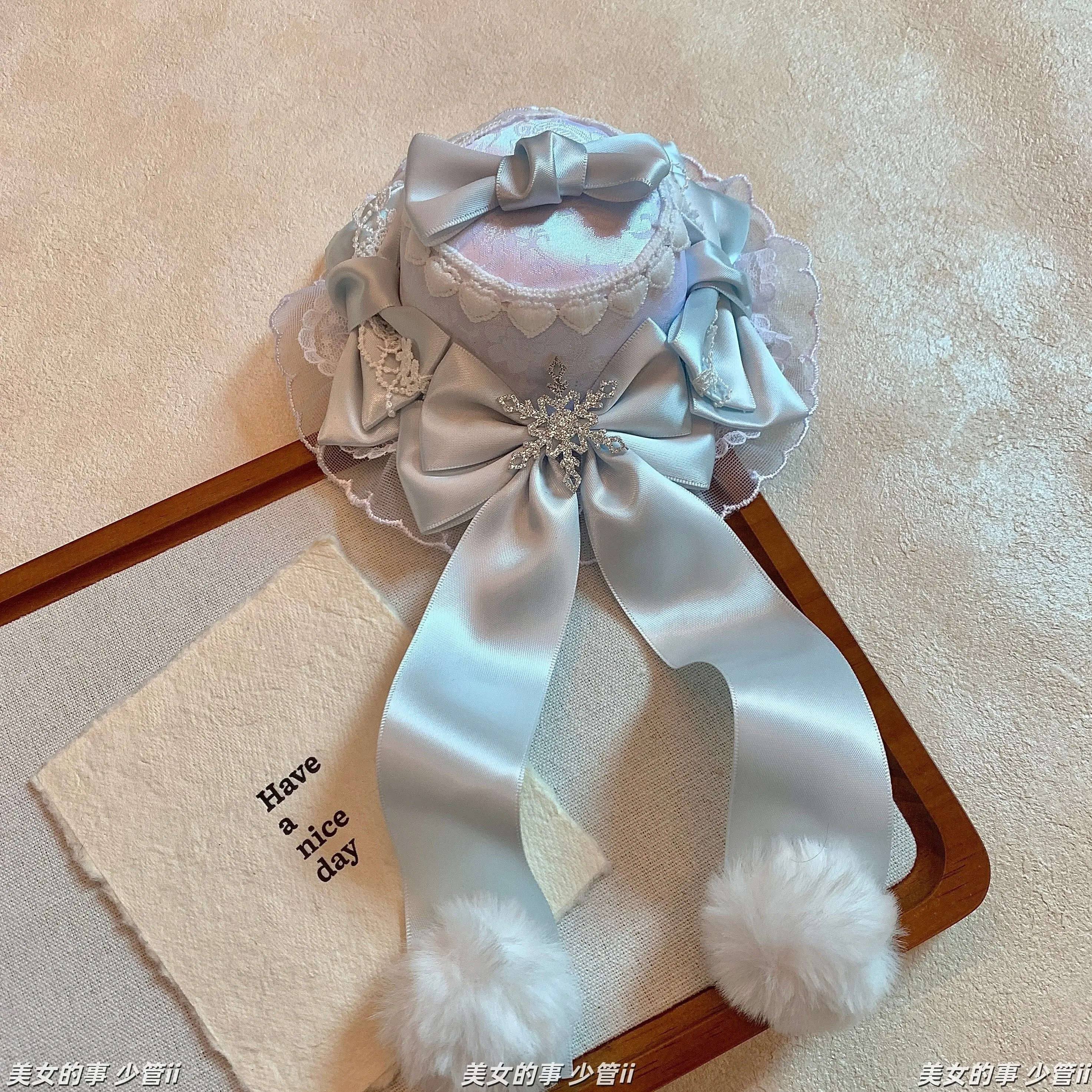 إكسسوار شعر لوليتا لطيف مصنوع يدويًا، قبعة صغيرة من الدانتيل على شكل أذن القطة، أغطية رأس لوليتا حلوة متعددة الاستخدامات