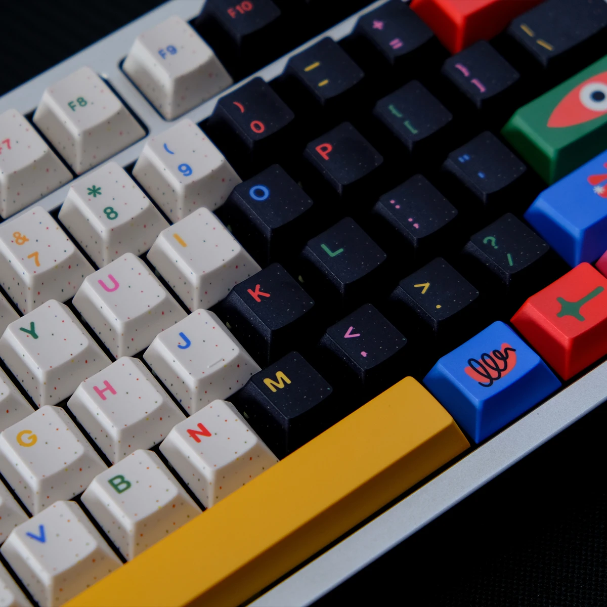 142 مفتاحًا GMK أغطية مفاتيح ملونة صبغ التسامي الكرز الشخصي أغطية مفاتيح PBT مخصصة للوحة المفاتيح الميكانيكية MX أليس Wooting #3