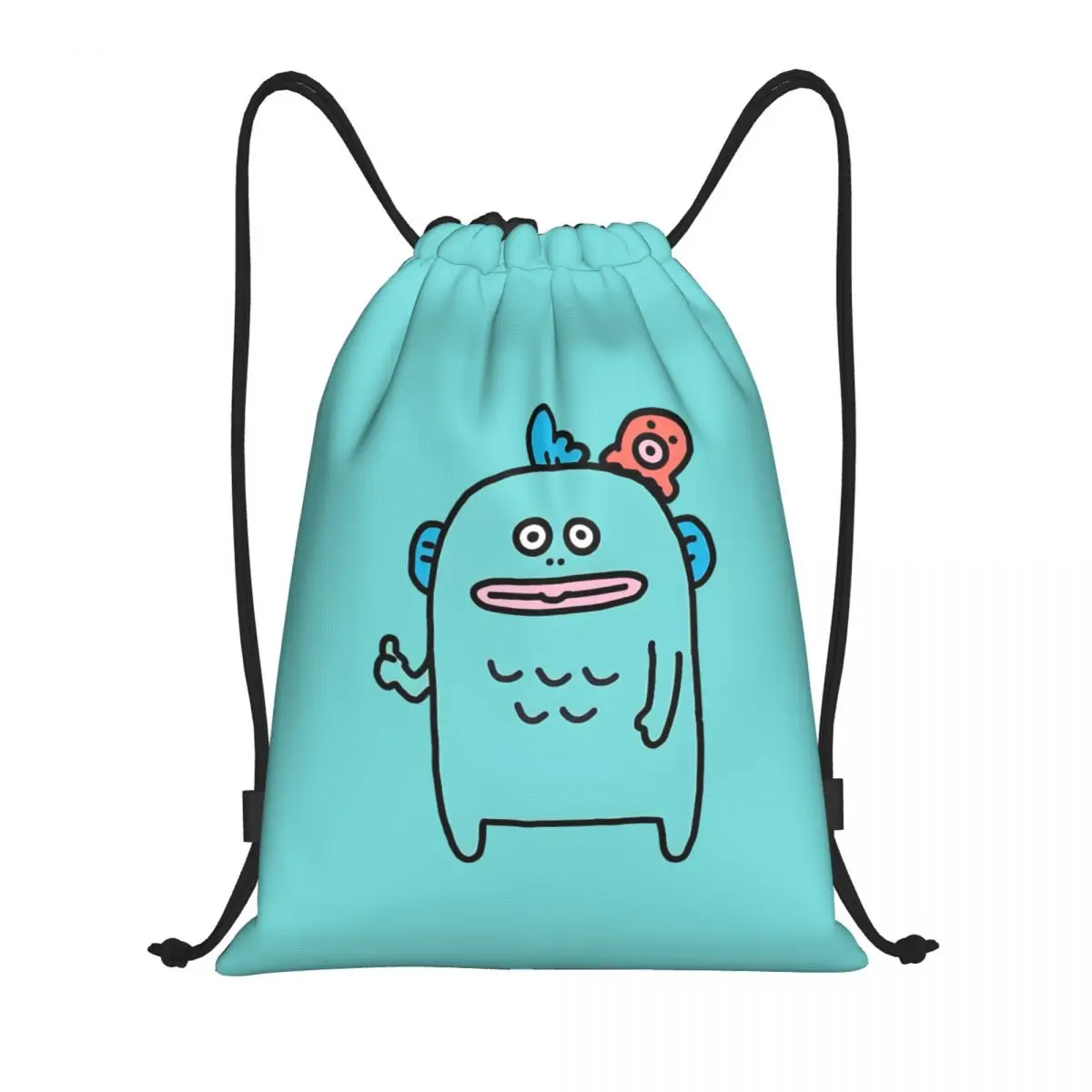 

Custom Hangyodon Drawstring Backpack Women Men Sport Gym Sackpack Portable Merman Shopping Bag Sack