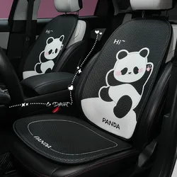 Cartoon Panda Car Seat Cushion Full Set Fashion Breathable Ice Silk Car Seat Cushion Cover Anti Slip Interior Accessories