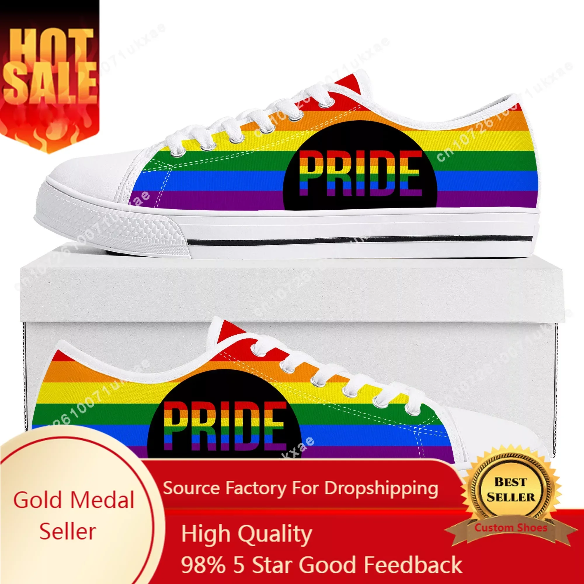 

LGBT ocmogic Pride rainbow Low Top Sneakers Mens Womens Teenager Canvas Sneaker Casual Custom Made Shoes Customize Shoe