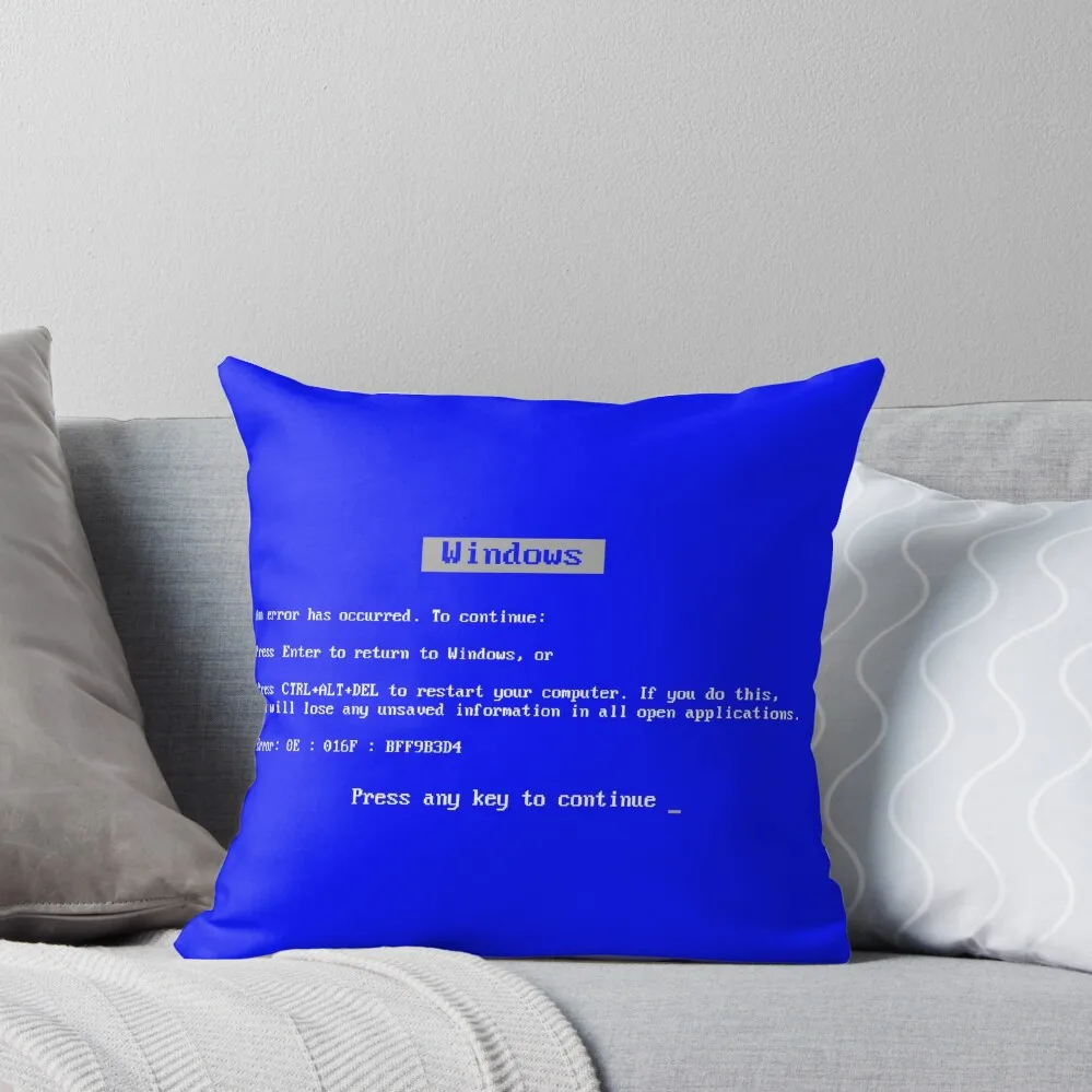 

Windows Blue Screen of Death Throw Pillow Christmas Covers For Cushions Plaid Sofa Custom Cushion Pillows Aesthetic