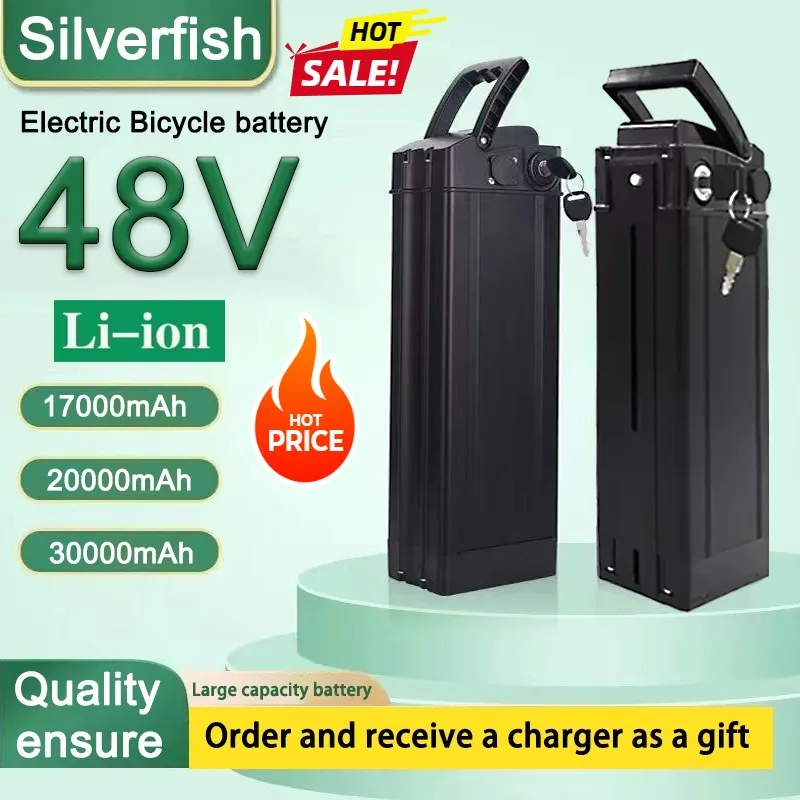 

Foldable Self-propelled Battery 48V 30Ah Silverfish-Batterie Pour Vélo Électrique 17Ah 20Ah Haute Capacité 18650 lithium Battery