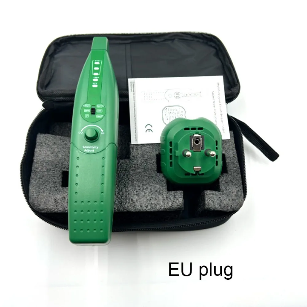 

MS5902A Automatic Circuit Breaker Finder UK/US/EU Plug with Flashlight Socket Tester Analogue Receiver 110V-220V