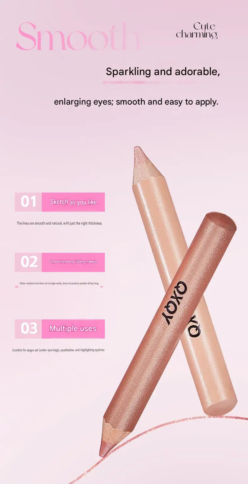 QXQY 3D Unter-Augen-Highlighter-Stift Wasserfest Verwischungsfest Langanhaltend Multifunktionaler Eyeliner Aufhellender Aegyo Sal Make-up-Stift – Detail 15