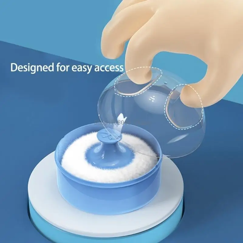 Empty Loose Powder Box Baby Body Cosmetic Powder Puff for Kid Toddlers Infant Body Powder Puff and Container Case