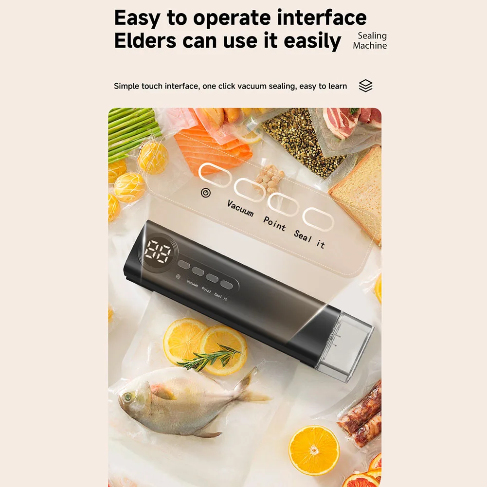 

Household Wireless Fully Automatic Fresh-keeping And Sealing Vacuum Machine Automatic Plastic Bags Sealer For Household Use ﻿