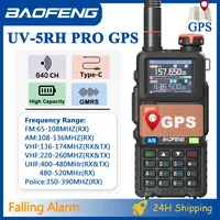 Baofeng UV-5RH Pro GPS Walkie Talkie  Falling Alarm 640CH FM NOAA One Touch Search Frequency Upgrade UV-5RM Long Range Ham Radio
