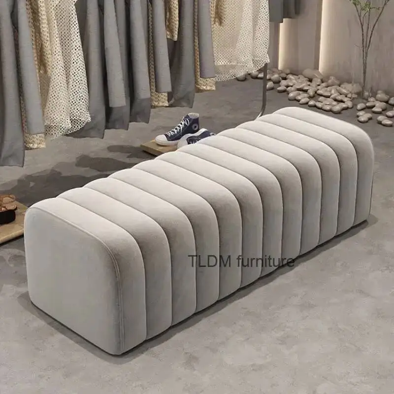 

Doorway Stool Nordic Shoe-changing Furniture Ottoman Home Comfortable Soft Bag Bench Cloakroom Sofa Side Stools U