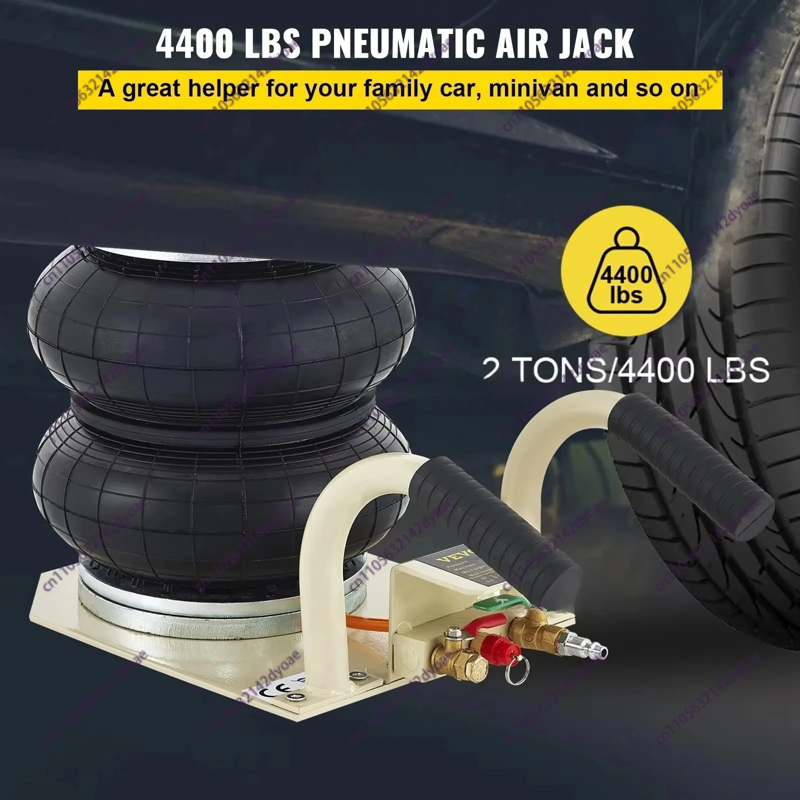 Pneumatic Jack 2 Ton/4400 LBS Air Bag Jack Triple Bag Air Jack for Vehicle Extremely Fast Lifting Action