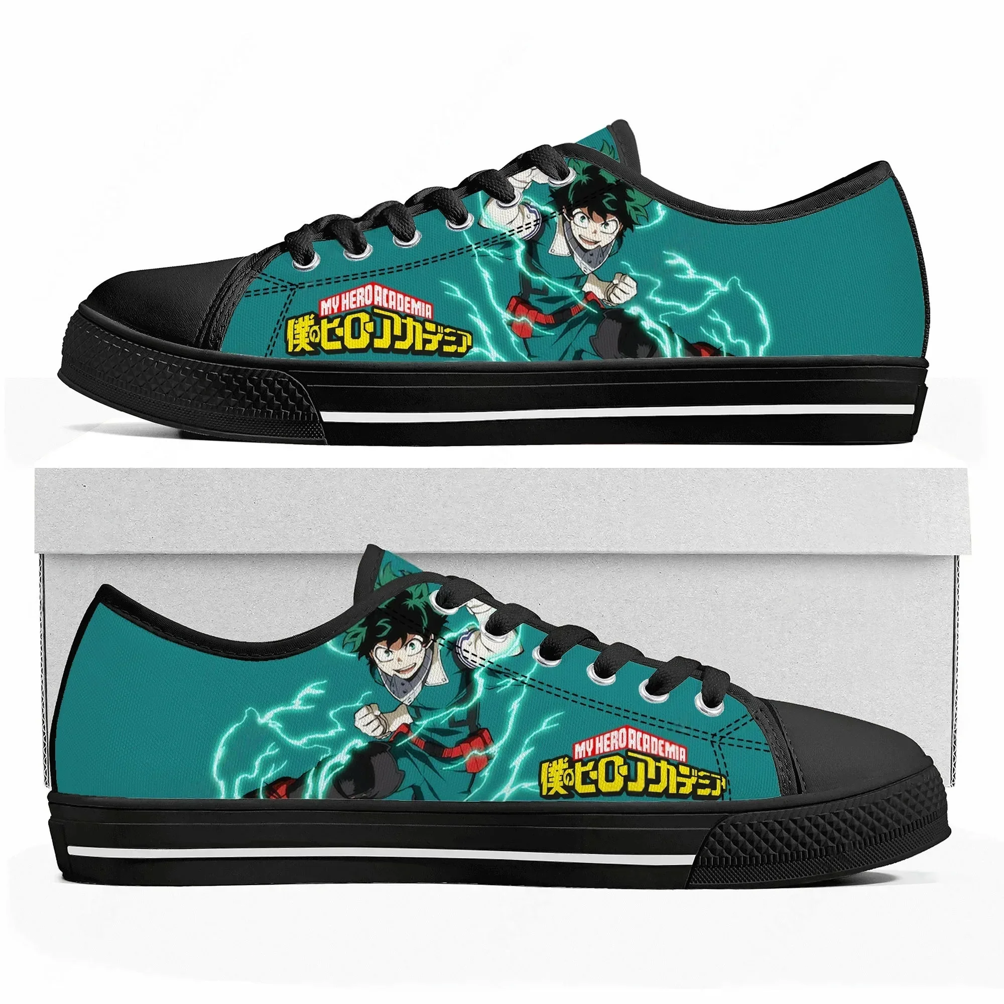 

Anime Izuku Midoriya My Hero Academia Low Top Sneakers Mens Womens Teenager High Quality Canvas Sneaker Couple Shoes Custom Shoe