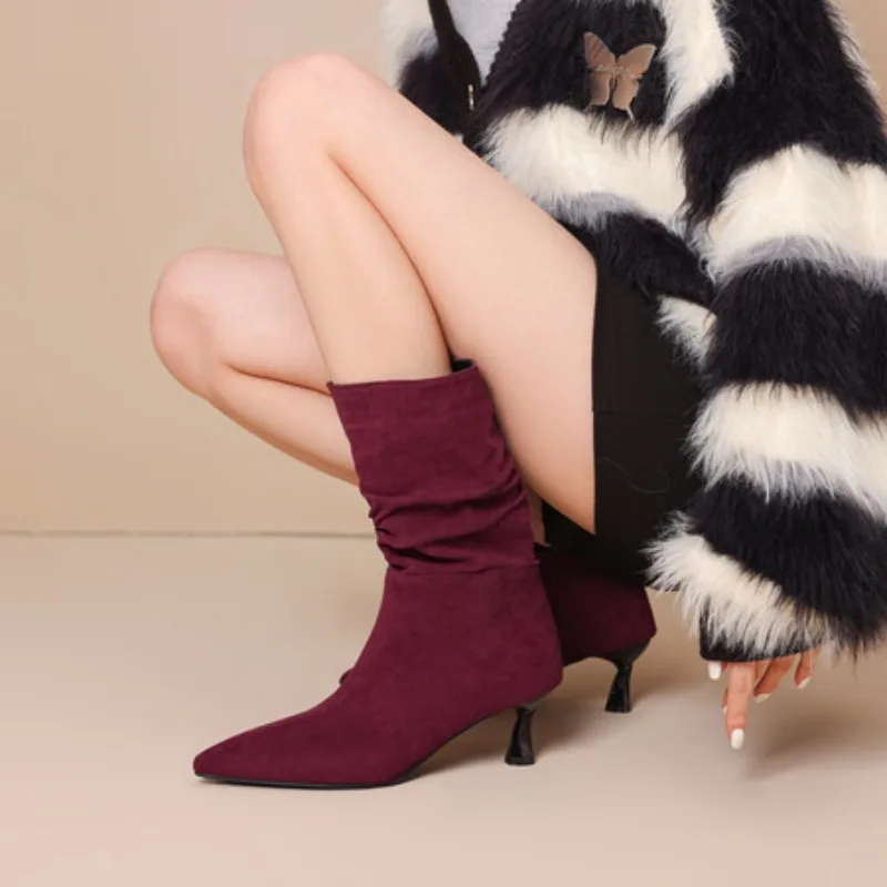 

Осенне-зимняя женская обувь высокого качества, женские модные ботинки на тонком каблуке, женские модные ботинки, простые и элегантные минималистичные ботинки