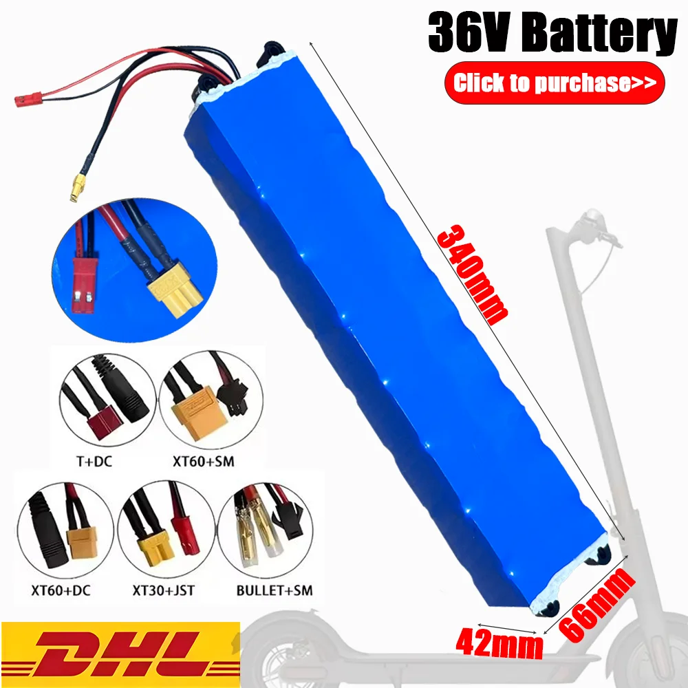 

36V Li-ion battery 20.3Ah 18650 lithium battery pack 10S3P 203000mAh 750W 42V For XIAOMI M356 electric power battery with BMS