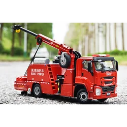 Diecast 1:50 Scale Jetta Isuzu Fully Automatic Pump Fire Truck Alloy ABS Vehine Model FInished Simulation Collection Toys Gift