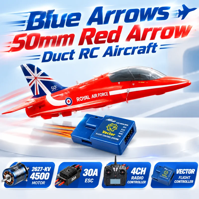 Hot Blue Arrow 50mm Red Arrow Ducted Remote Control Like Real Aircraft RC Model With Gyro Flight Control Hand-Thrown Fixed Wing