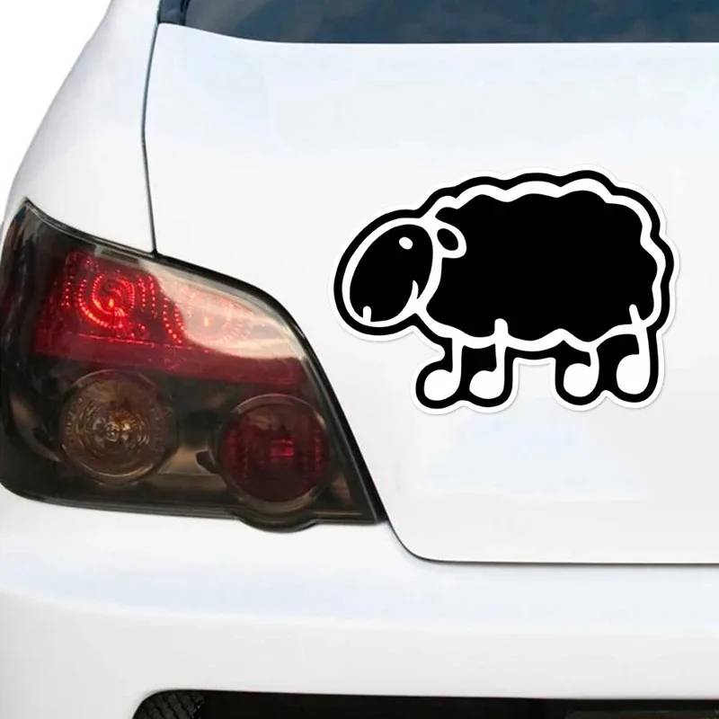 Various Sizes Funny Self-adhesive Decal Black Lacha Sheep Car Sticker Waterproof Auto Decors on Bumper Rear Window 10/13CM