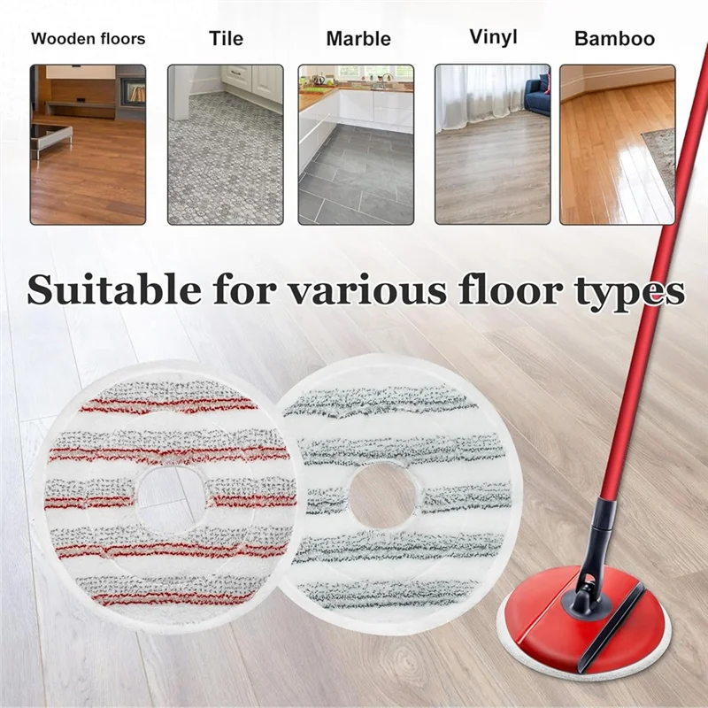 N85R-Microfiber Mop Pads Replacement For Vileda Clean Spin Mop Head Refills Washable Head Mop For Cleaning Floor