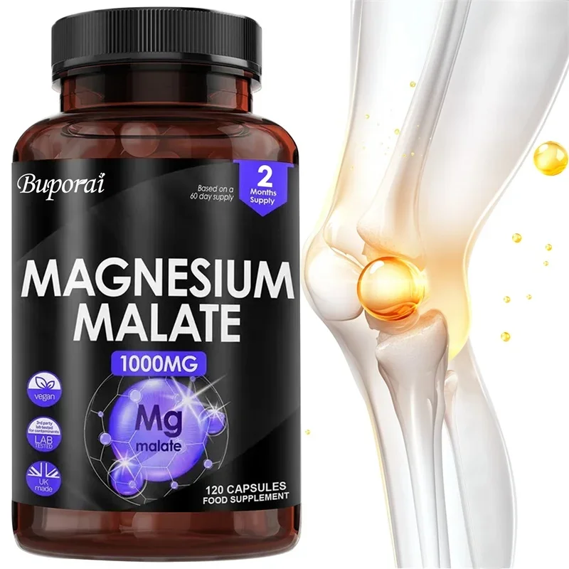 Magnesium Malate 1000mg - Bone Health and Energy Production, and Promotes Electrolyte Balance, Helps Maintain Muscle Function
