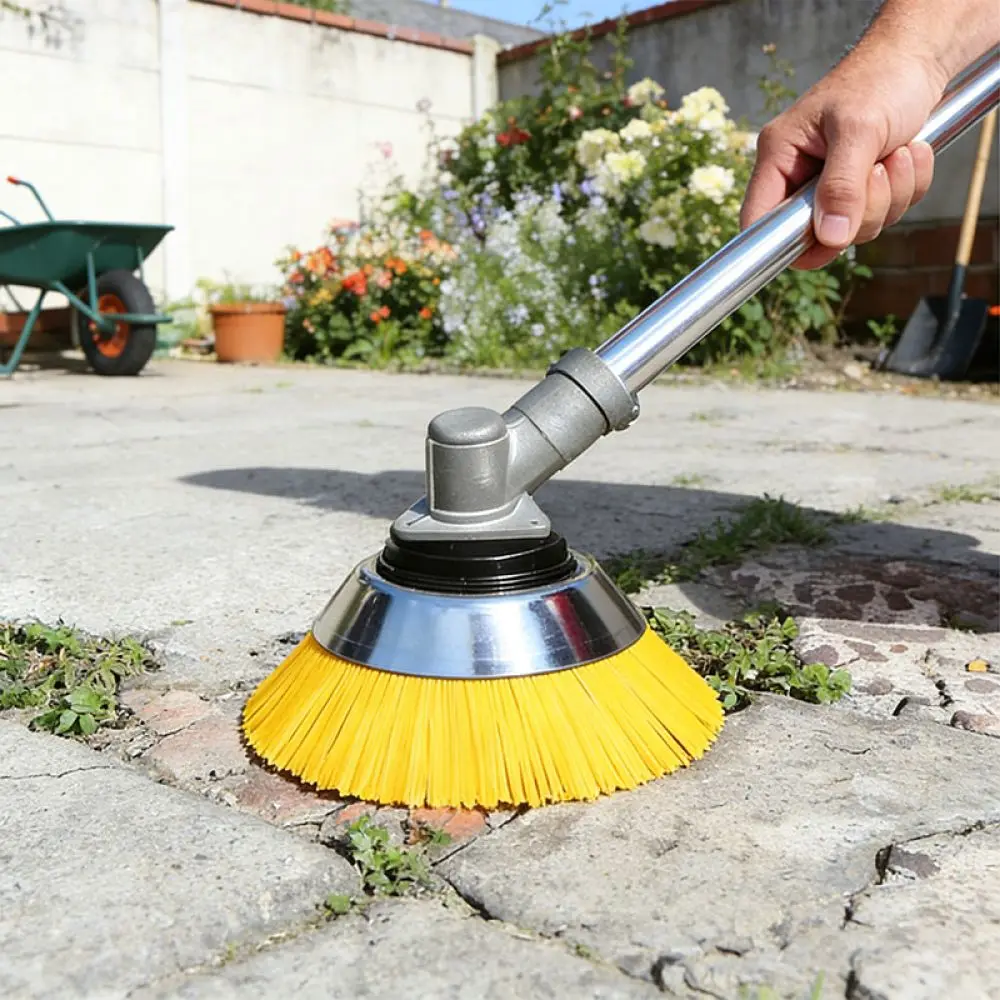 8 Inch Nylon Grass Trimmer Brush Head Garden Lawn Mower Parts For Cleaning Driveway Pavement And Surface Moss