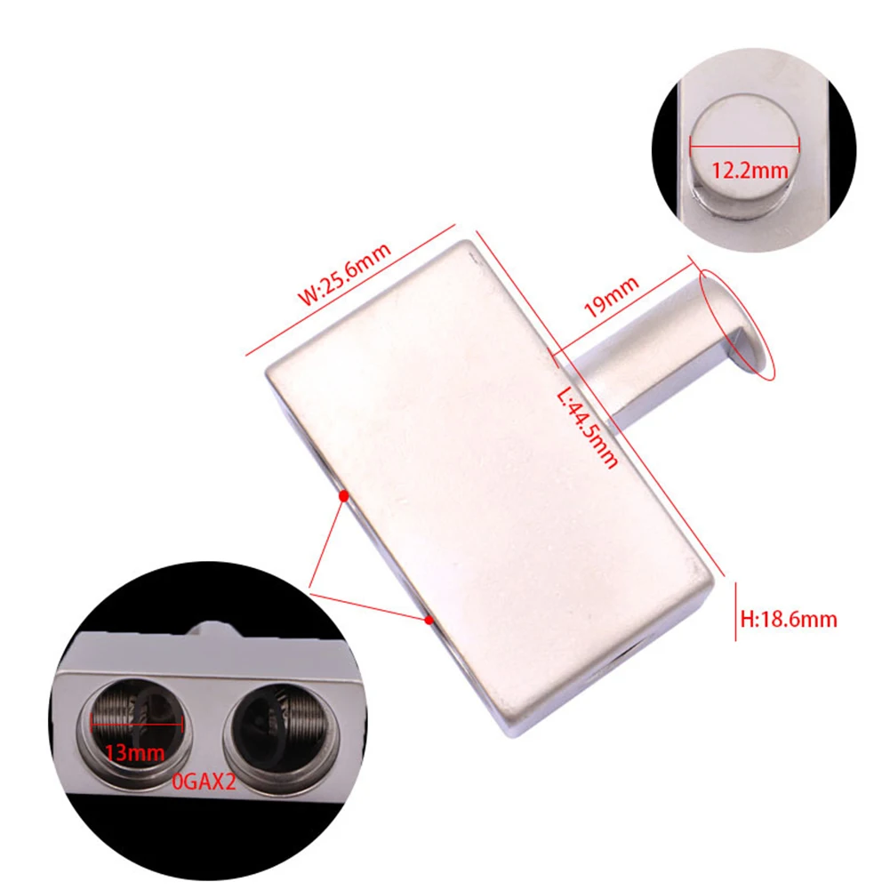 For Car Audio Dual 1/0 AWG Offset Input Terminals 2PCS for Amplifier Power Ground Connection with Single 1/0 AWG Input