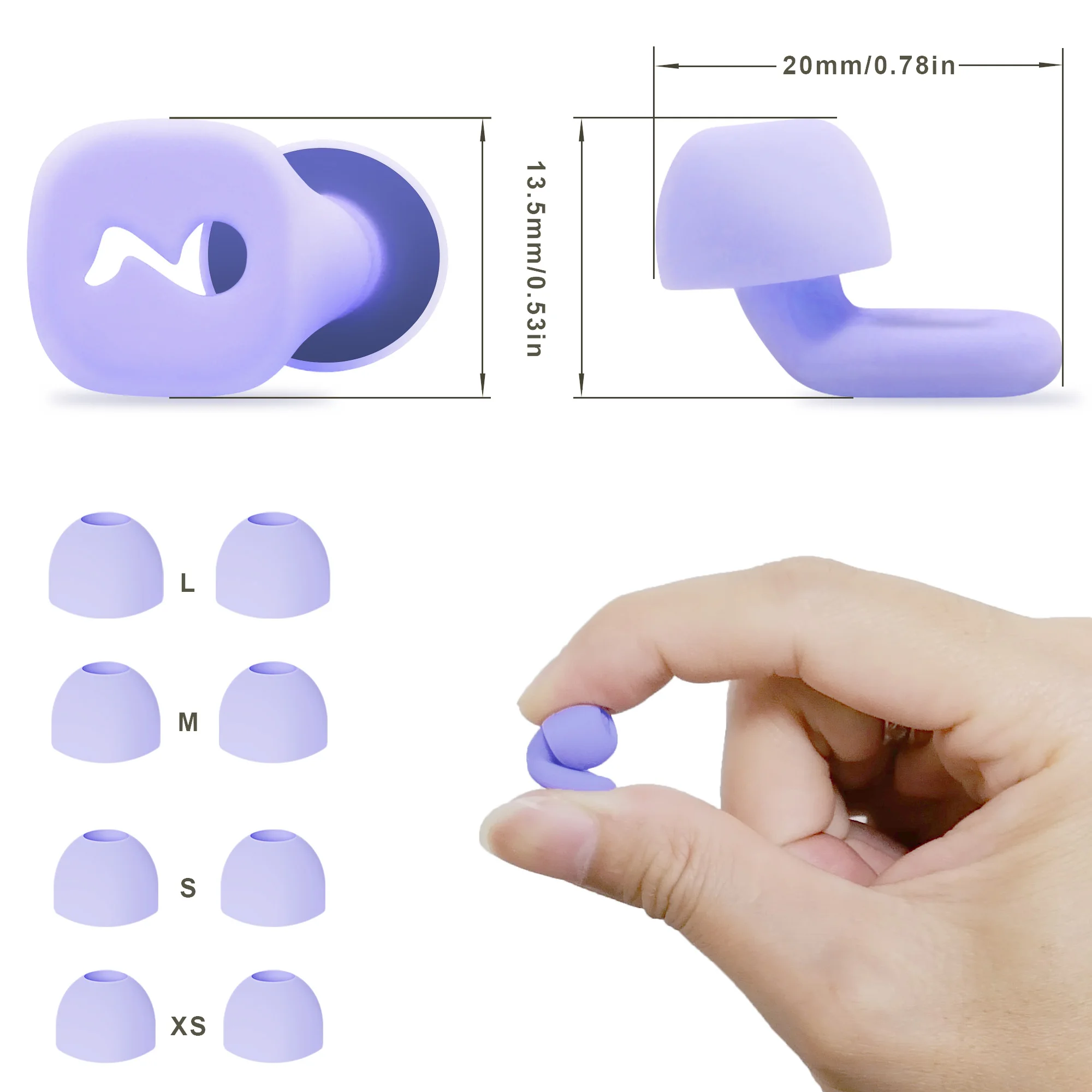 1 paio di auricolari in Silicone con cancellazione del rumore tappi per le orecchie per dormire, nuotare, legno, viaggi, impermeabili, vestibilità comoda, riutilizzabili