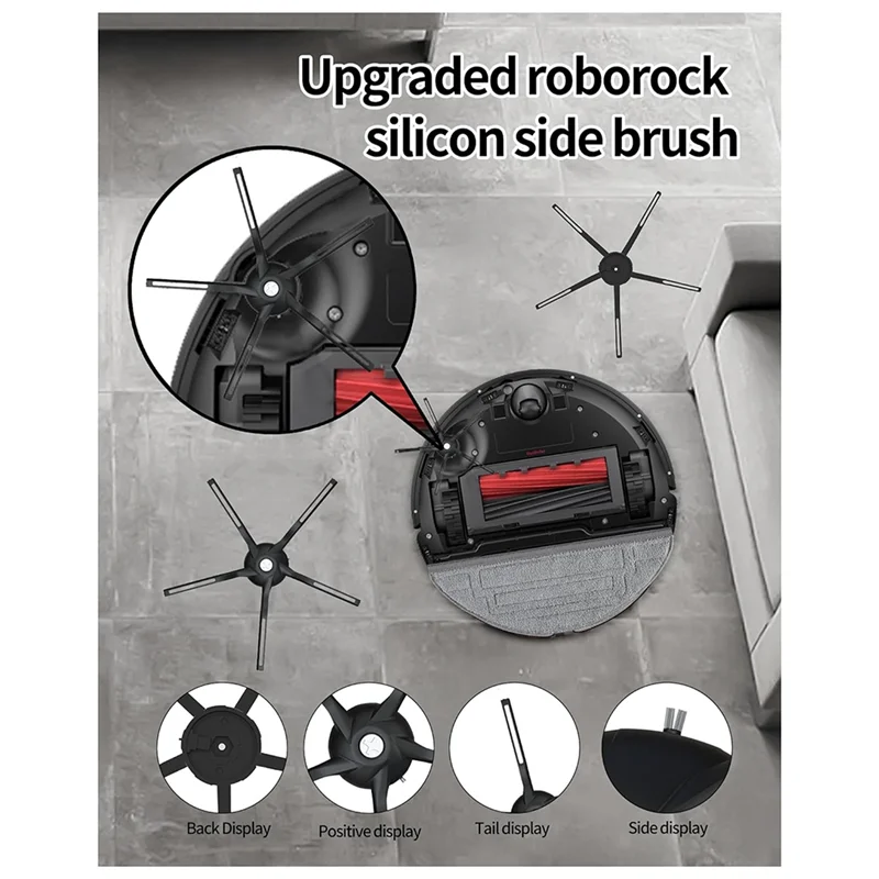 مجموعة ملحقات بديلة ABVI لهاتف Xiaomi Roborock Q5 Pro/Q5 Pro Plus/Q8 Max/Q8 Max Plus، فرشاة دوارة، فرشاة تنظيف، Hepa F
