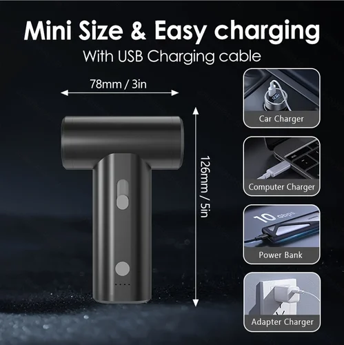 Imagen 2 del producto MINI plumero de aire comprimido, soplador de polvo inalámbrico, bomba de aire eléctrica recargable, portátil para teclado de ordenador, sofá, hogar y coche