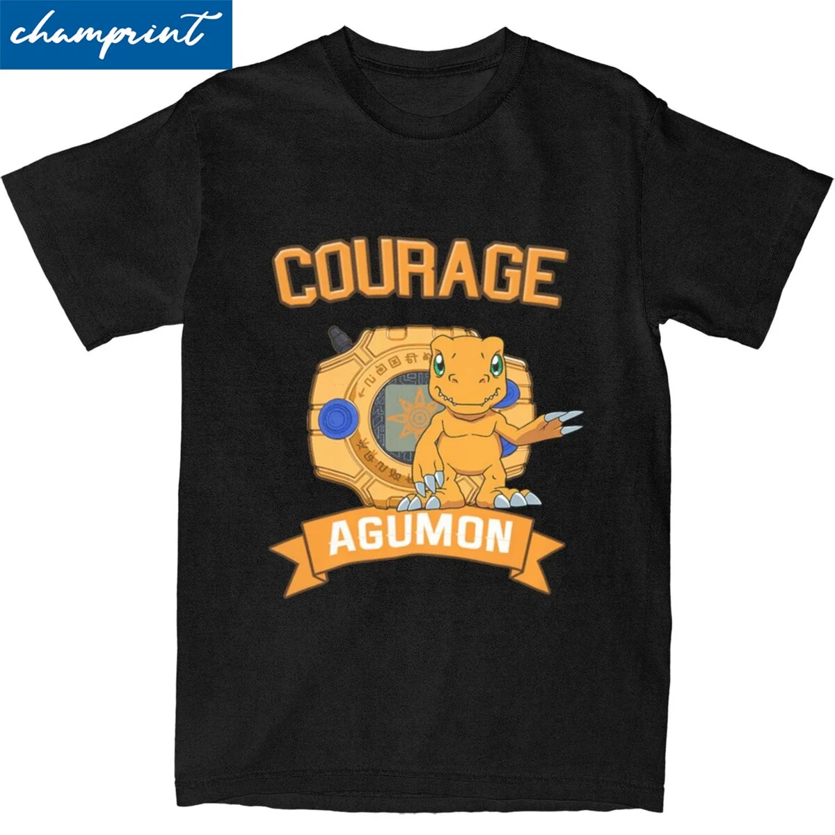 Agumon T-Shirt for Men Women Digimon Nostalgic Anime Fashion 100% Cotton Tees Crewneck Short Sleeve T Shirt Unique Clothing