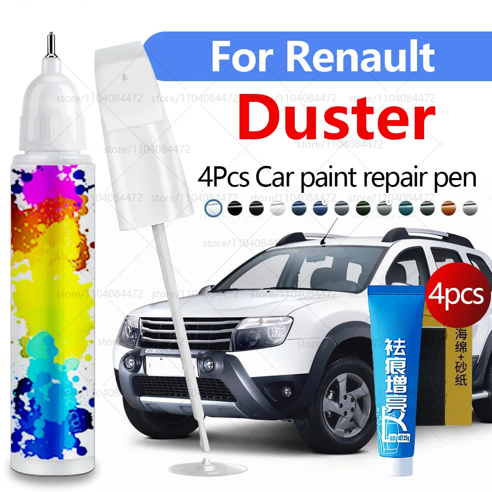 

Ручка для ремонта автомобильной краски для 2010-2025 Renault Duster, аксессуары для ремонта царапин, 4 шт., оранжевый ENJ, синий, красный C70, серебристый, белый цвет QND