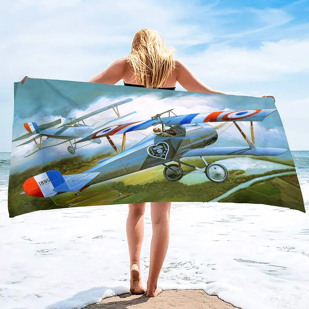 تحلق طائرة منشفة الشاطئ حساسة ستوكات الاطفال الفتيان منشفة استحمام في الهواء الطلق شاطئ البحر بطانية ناعمة غرفة المعيشة ديكور المنزل السباحة #6