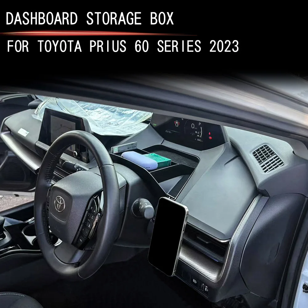 

Storage Box Behind The Screen of The Cell Phone Holder for Toyota Prius 60 Interior Accessories 2023-2025 for Right Hand Drive