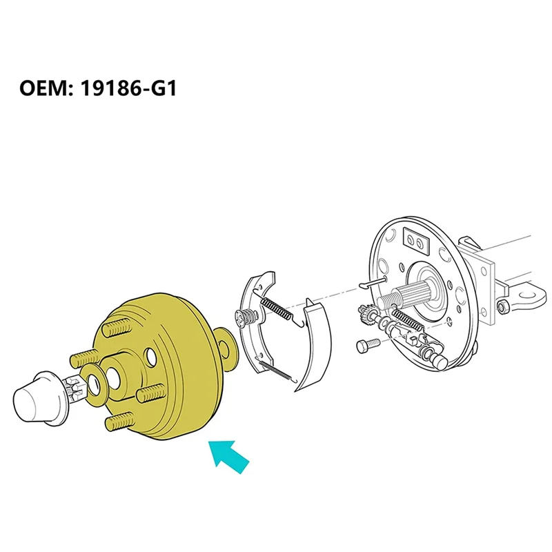 

2Pcs Golf Cart Brake Drum Hub Assembly for 1982-Up EZGO TXT PDS Electric Cart (Not Fit Gas Models) 19186G1 19186G1P