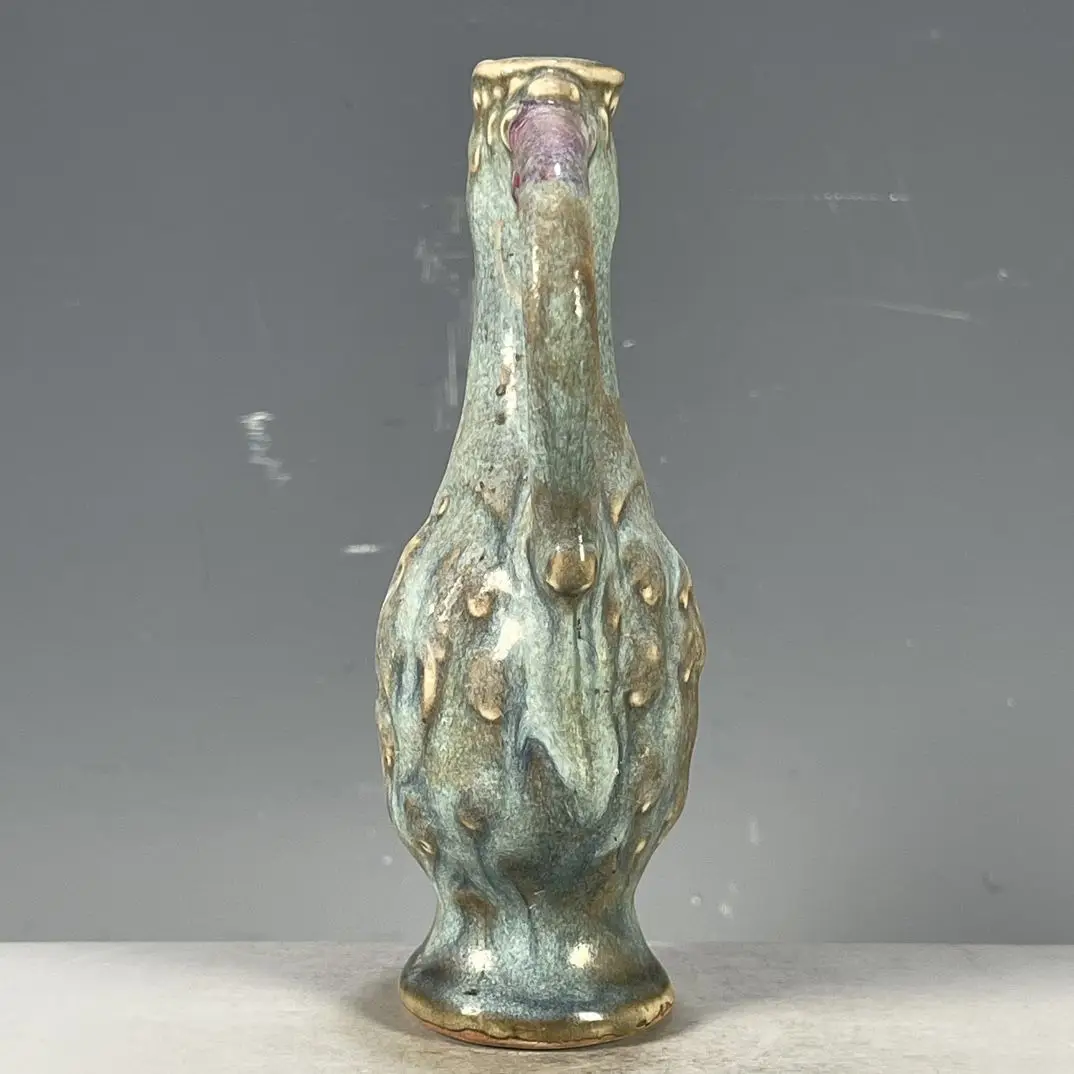 Chinese antique porcelain collection Jun porcelain kiln-changed glaze phoenix head pot
