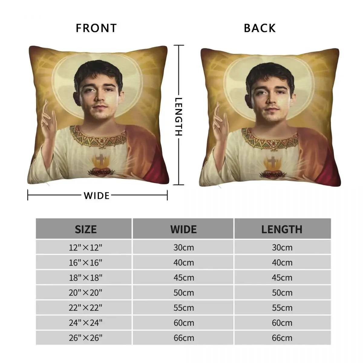 Charles Leclerc Jesus Funny Pillowcase Printing Polyester Cushion Cover Decoration Throw Pillow Case Cover Home Zipper 45*45cm