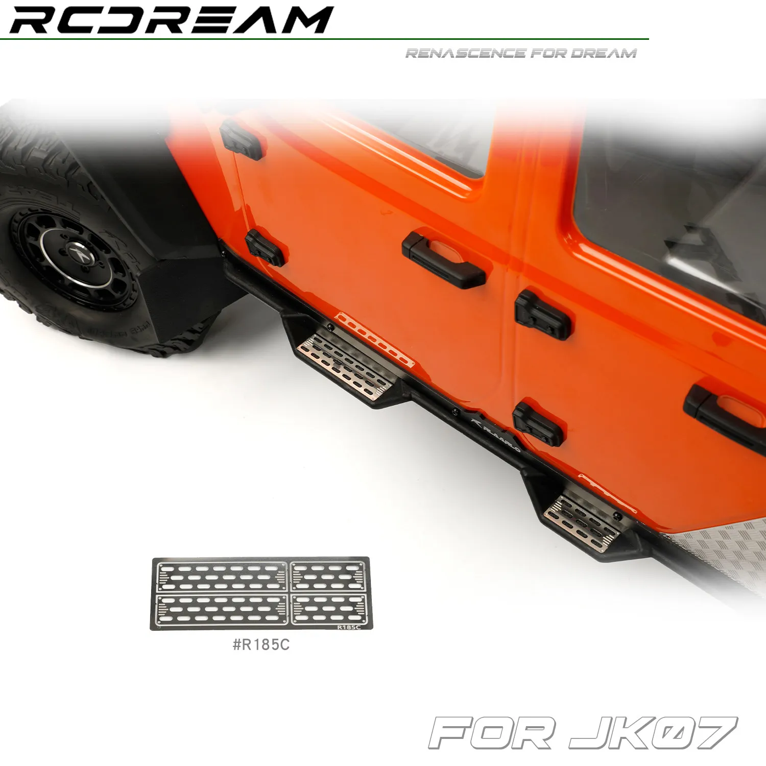 RCDream 1/7 Stainless Steel Diamond Sheets Skid-resistant Tread Chequered Plate decoration Protective Body for Croboll JK07 Pro
