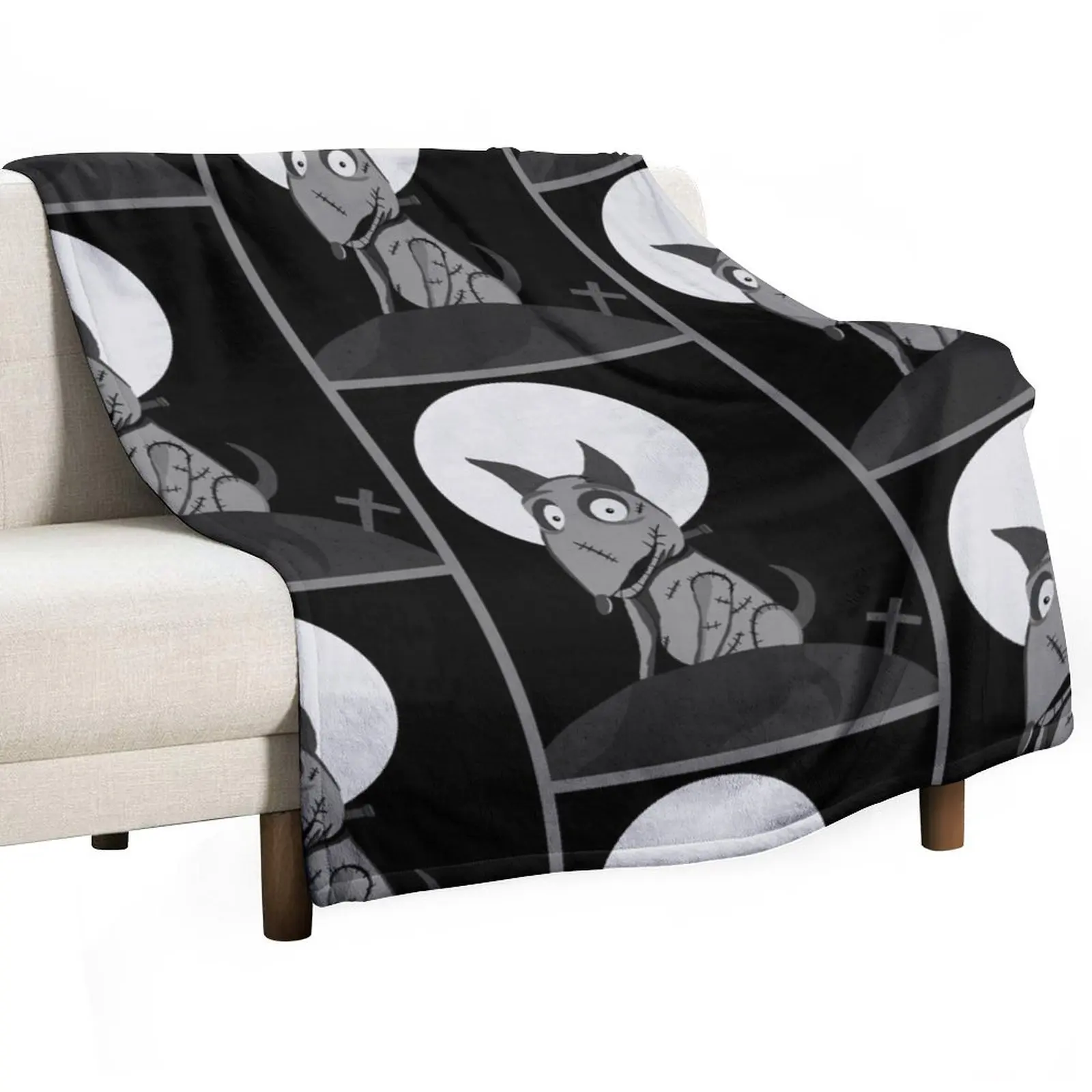 

frankenweenie sparky in the moonlight Throw Blanket Modern Design Soft Blanket for Home Decor