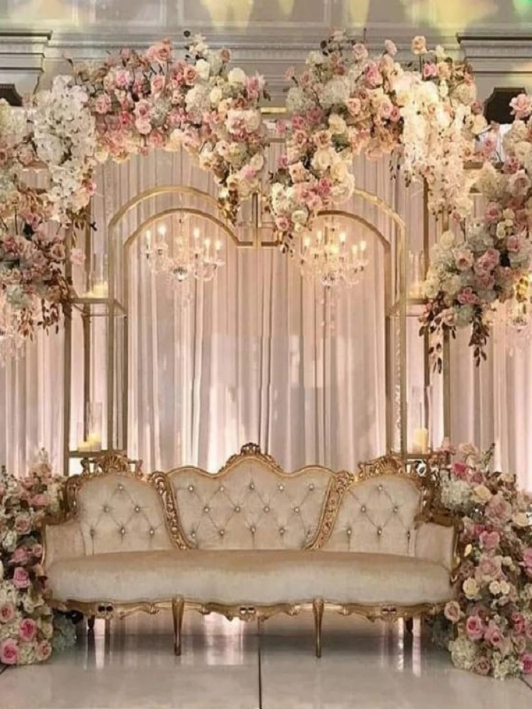 

3PCS Luxury Fashion Welcome Door Frame Big Backdrop Wedding Flower Arch Stage Wall Screen Background Birthday Party Balloon Box