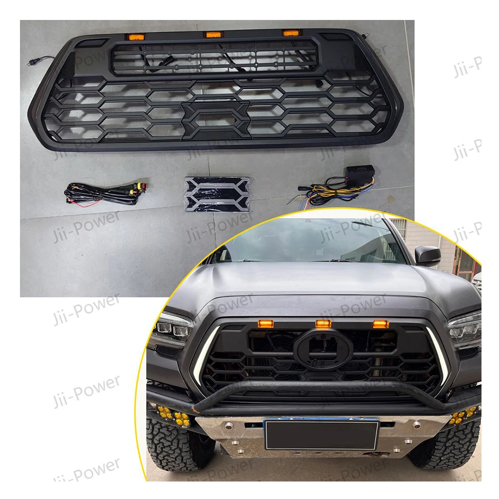 

JP16 Custom Car Grills Off-road Replacement Parts Front Bumper Grille Mesh Grill Without Light Fit for 2016-2022+ Tacoma