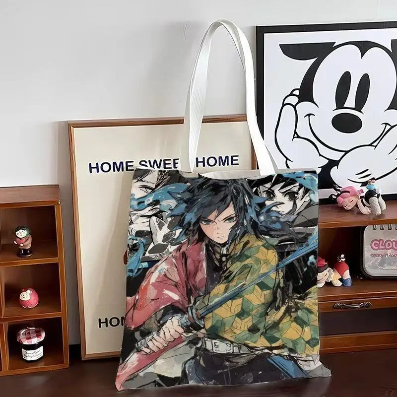 

Bandai Demon Slayer Kamado Tanjirou Shoulder Bag Canvas Student for School Book Cartoon Animation New Large Capacity Fashion