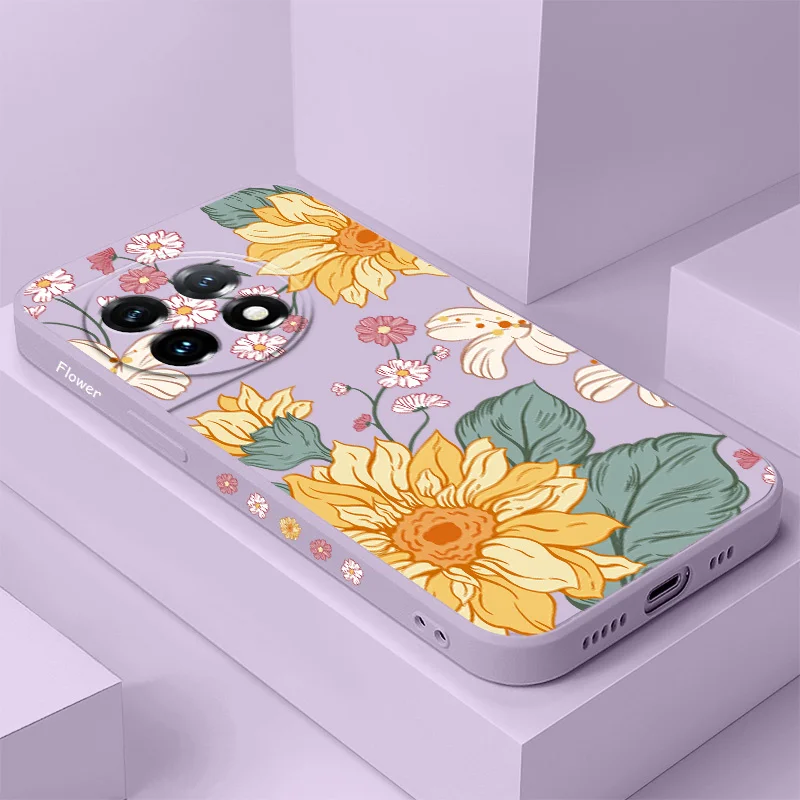 

Autumn Daisy Phone Case For Oneplus 13 13R 12 12R 11 11R 10 10R 10T 9R 9RT 9 8T 8 7 7T Pro 5G Liquid Silicone Cover