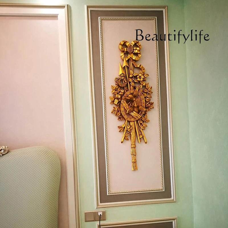 Oujing Home Furnishing French Baroque Wall Pendant Living Room Entrance Corridor Wall Hanging Carved Wall Ornament