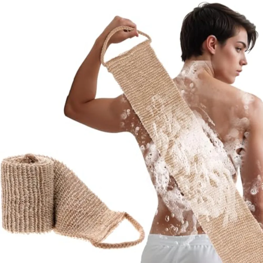 Extra Rough Exfoliating Back Scrubber, Large Natural Exfoliation Washcloth, Long Durable Body Scrubber for Men Women Workers At