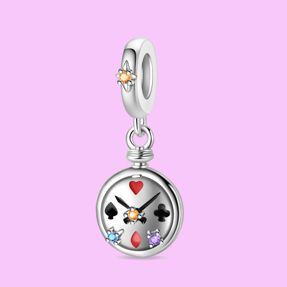 Pendant Charm Bead 925 Sterling Silver Fairy Tale Clock Pendant Fit Original Bracelet for Jewelry Making Valentine's Day gift