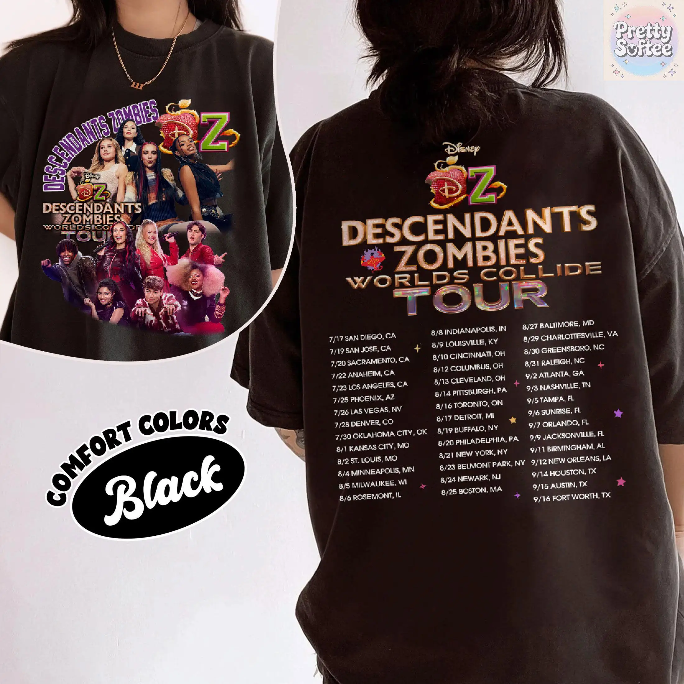 

Нащадки, зомби World Collide Tour Disney The Rise of Red Character Летний музыкальный фестиваль 2025 Семейные костюмы для путешествий Epcot