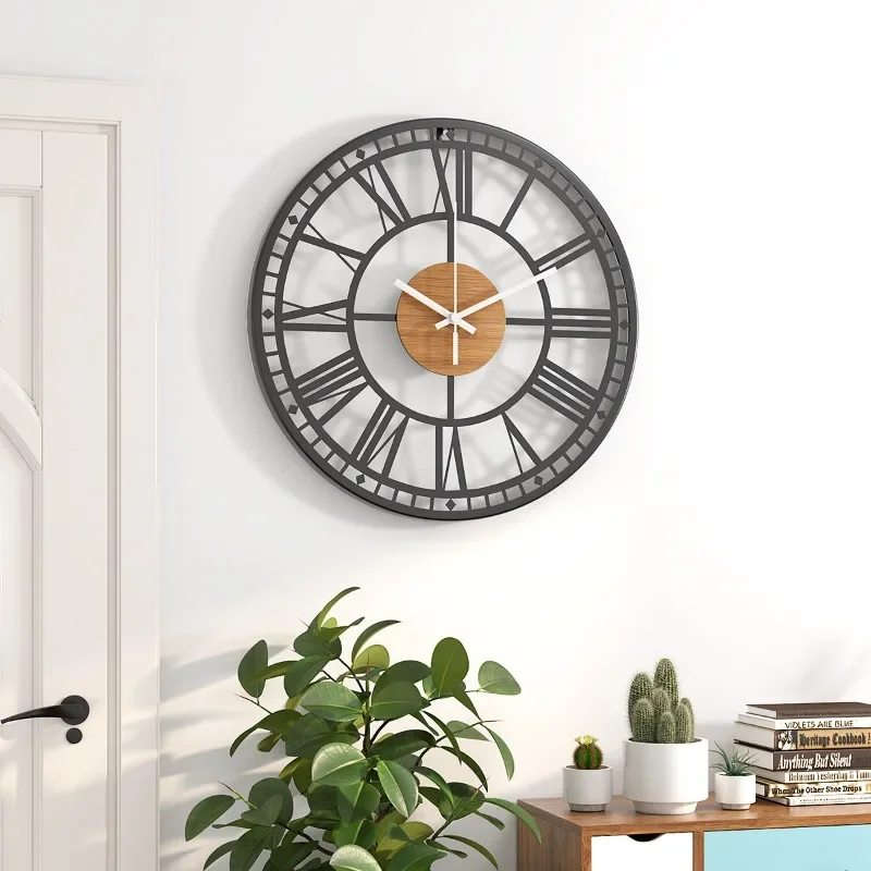 Minimalist Metal Wall Clock Living Room Luxury Wall Clocks Silent Bedroom Decorations Watch Modern Iron Roman Numerals Watches